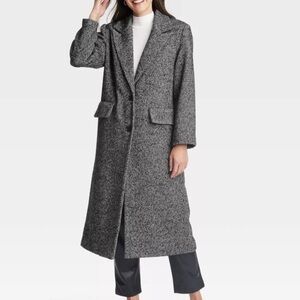 A New Day Women’s Topcoat Jacket Overcoat Faux Wool Dark Gra NEW WITHOUT TAG XXL